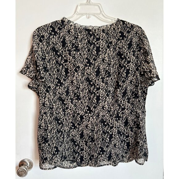 Jones Wear Woman Black & Beige Button-Front Blouse Size 20W - Picture 3 of 6